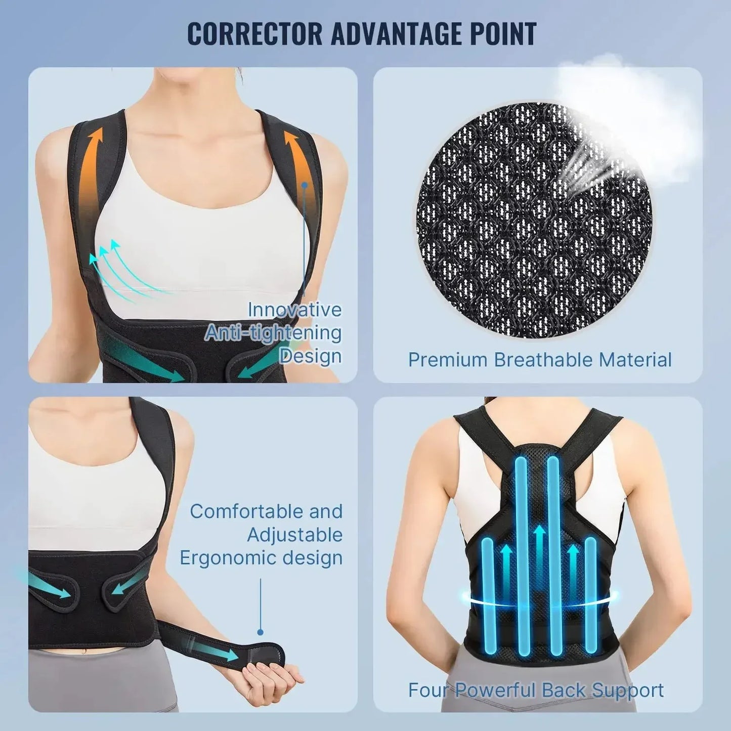 Adjustable Back Posture Corrector Brace